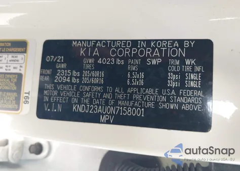 2022 Kia Soul Lx from USA, damaged, VIN KNDJ23AU0N7158001